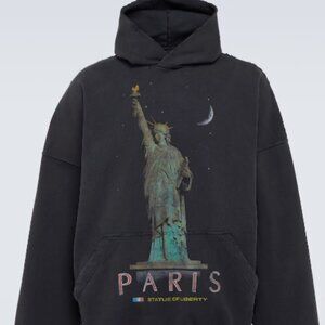 BALENCIANGA- Paris Liberty distressed fleece hoodie